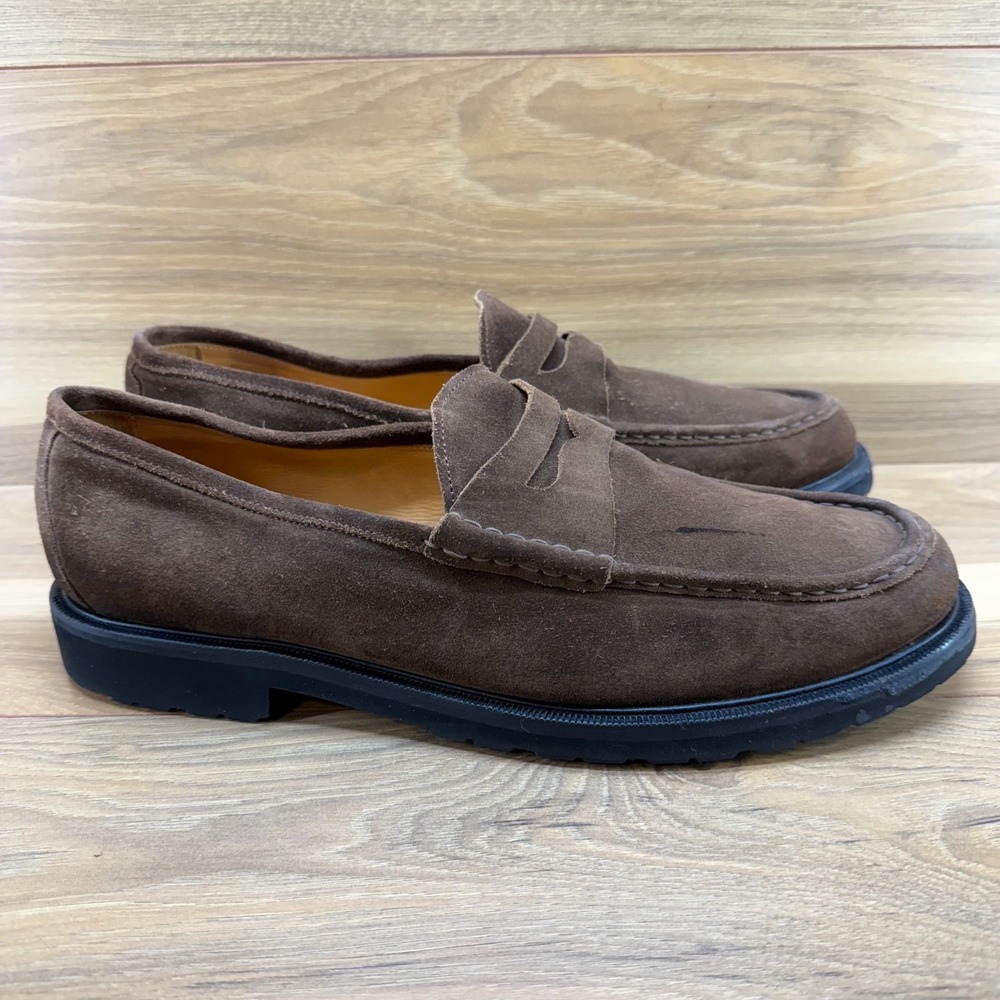 J Harvey Lug One Suede Loafers Mens 13 Brown Suede Light Weight Shoes - Picture 6 of 12